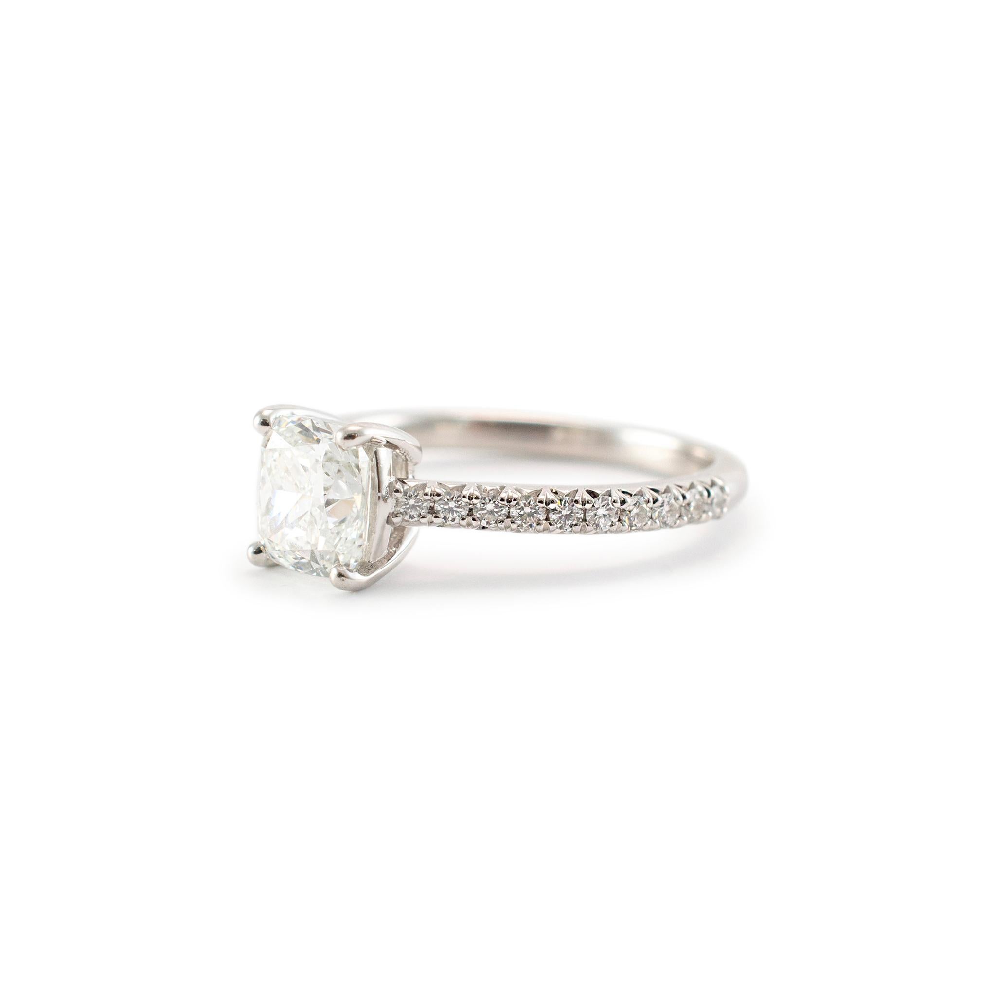 Tiffany & Co. Novo Platin 1,03 Karat Kissenschliff H VVS1 Diamant-Verlobungsring Damen