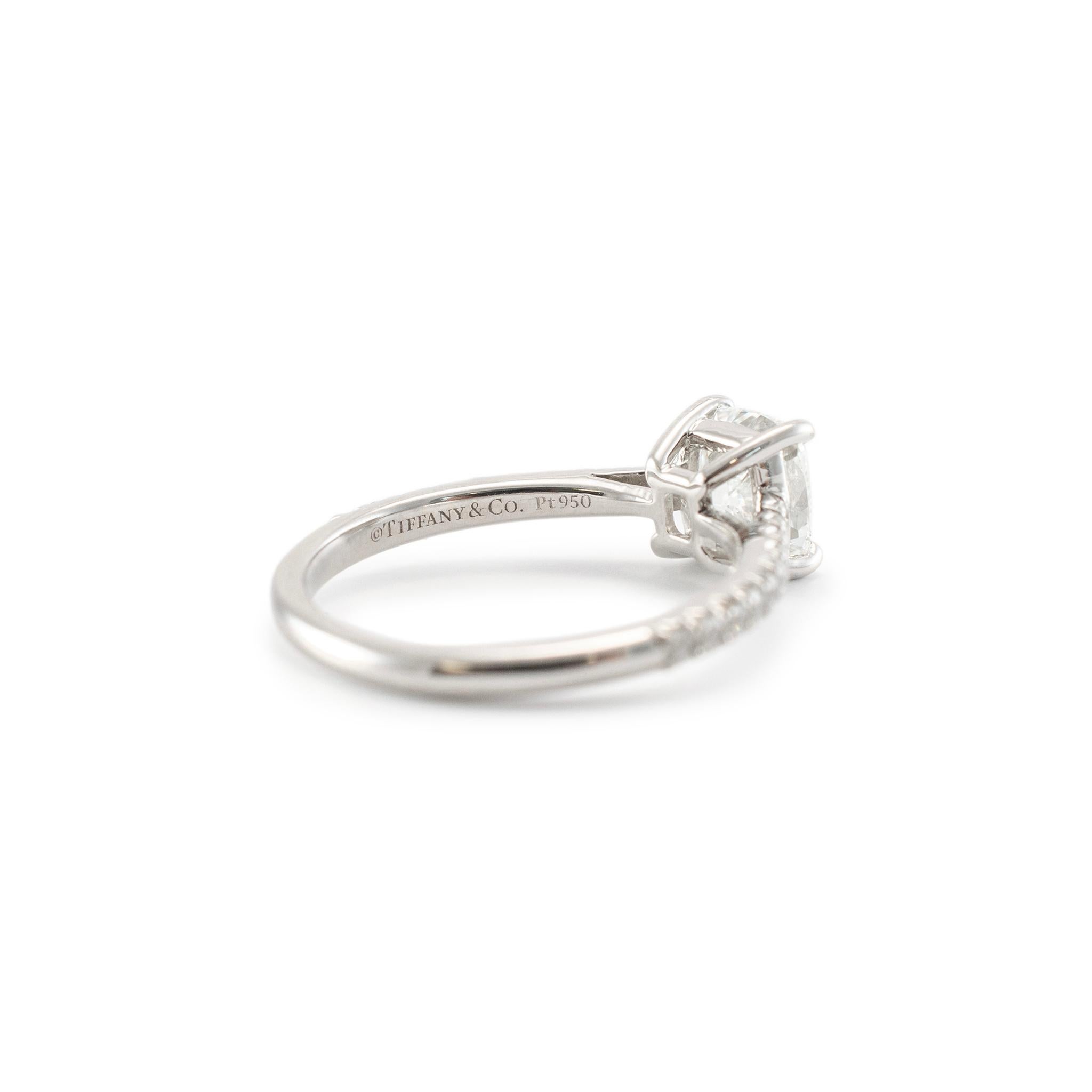 Tiffany & Co. Novo Platin 1,03 Karat Kissenschliff H VVS1 Diamant-Verlobungsring 2
