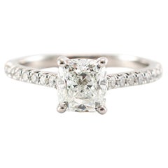 Tiffany & Co. Novo Platin 1,03 Karat Kissenschliff H VVS1 Diamant-Verlobungsring