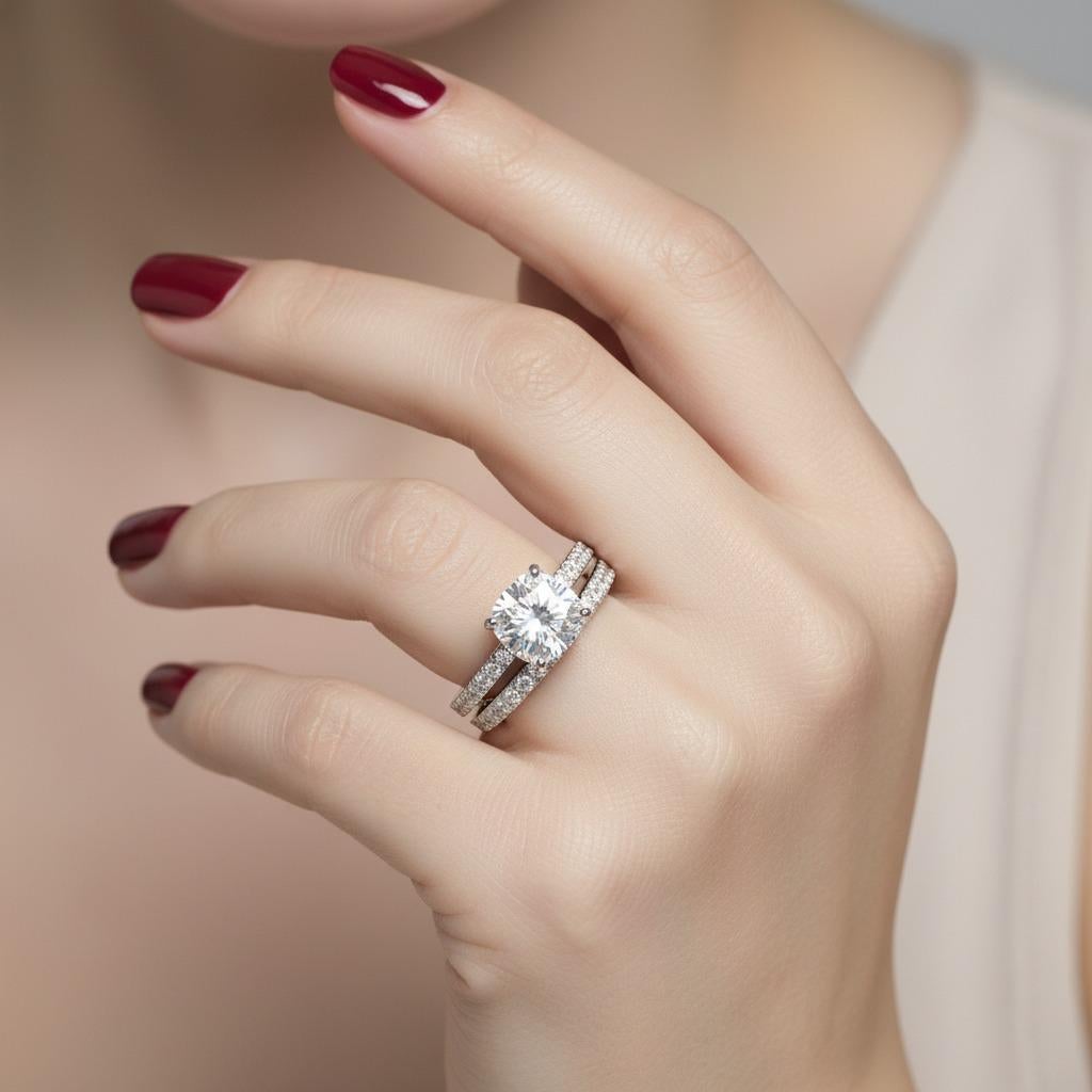 Tiffany & Co. Anello di fidanzamento con diamante taglio cuscino Novo in platino In condizioni ottime in vendita a Chicago, IL