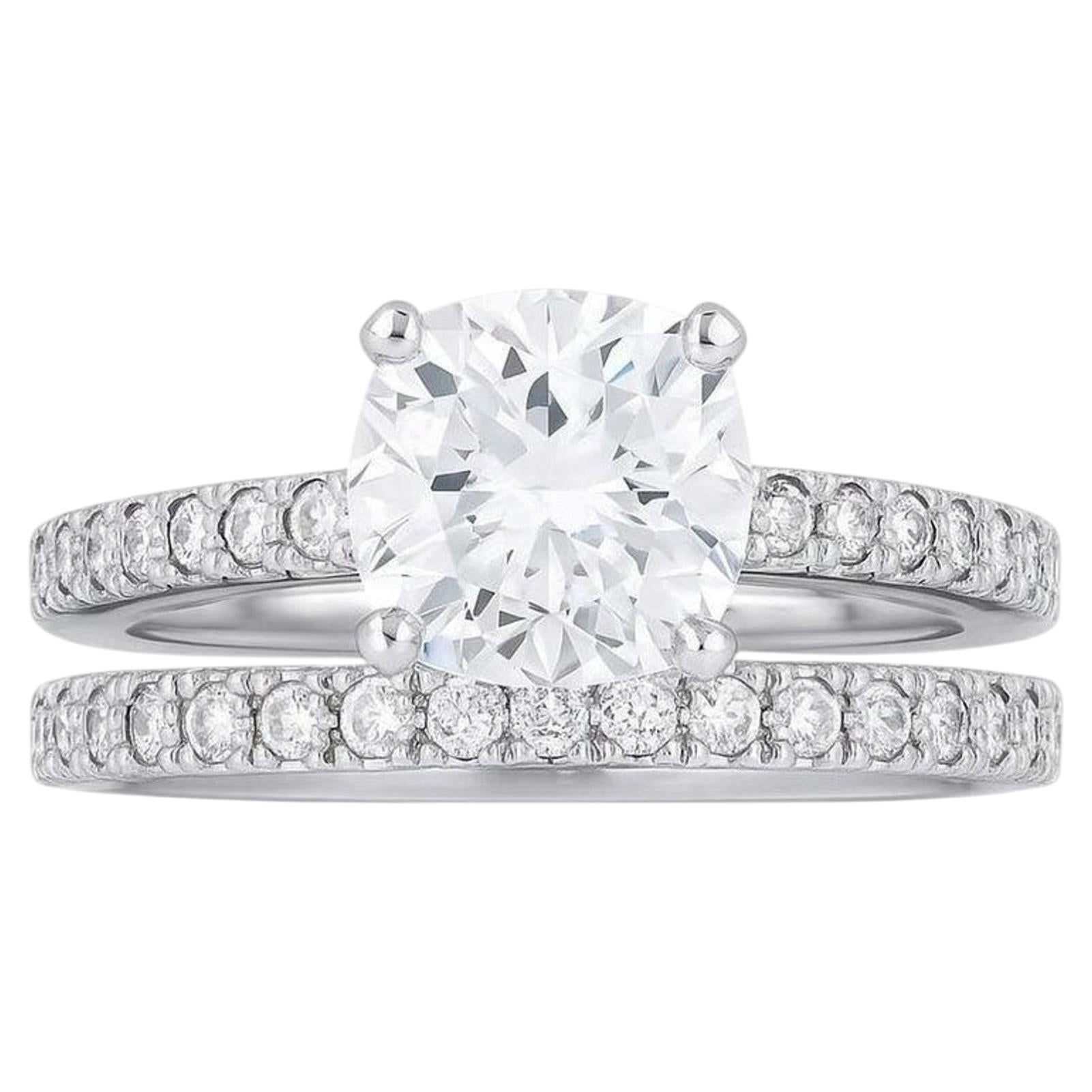 Tiffany & Co. Novo Platin Verlobungsring mit Diamant im Kissenschliff