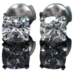 Tiffany & Co. Novo Platinum Cushion Diamond Stud Earrings