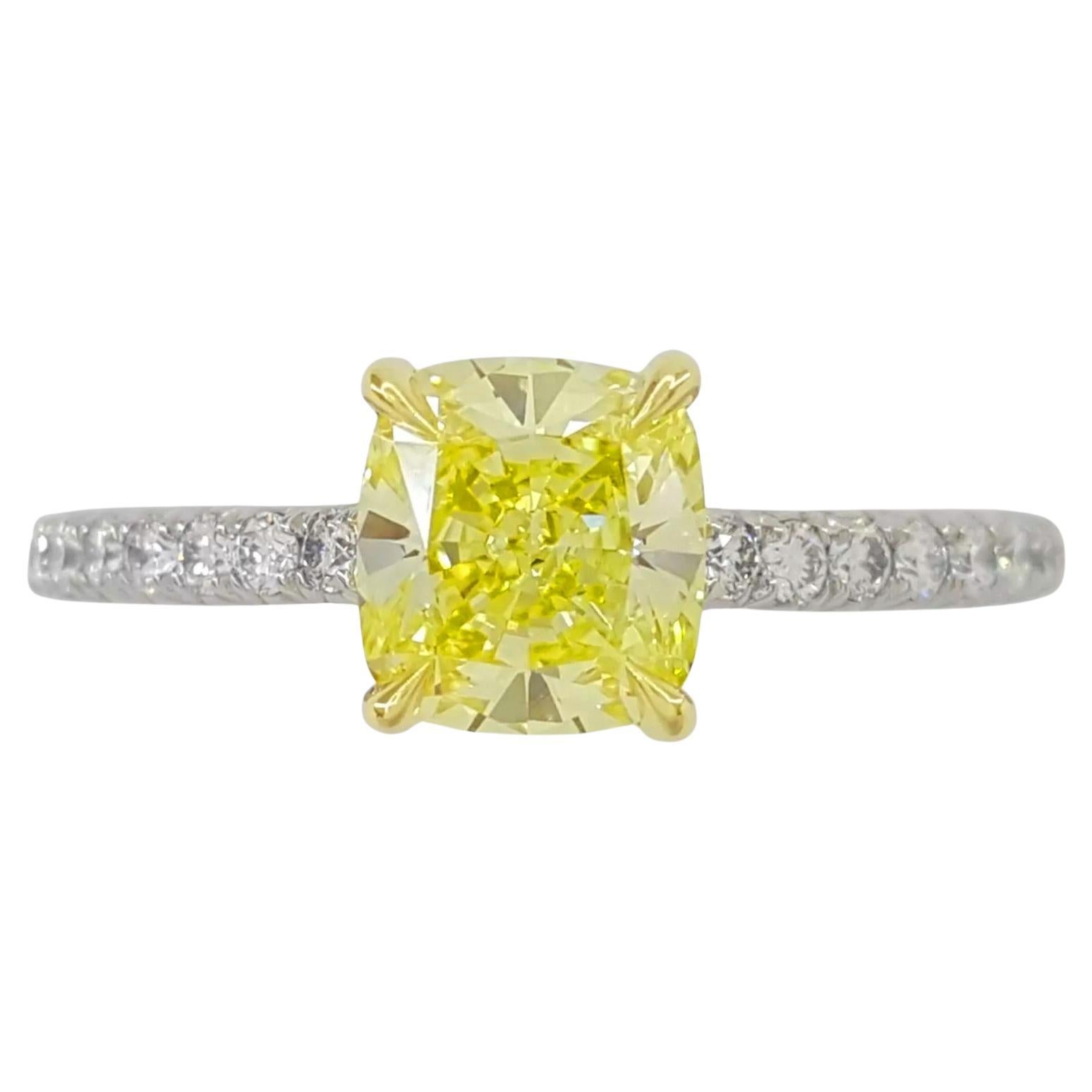 Tiffany & Co. NOVO Platinum Fancy Intense Yellow Diamond Engagement Ring