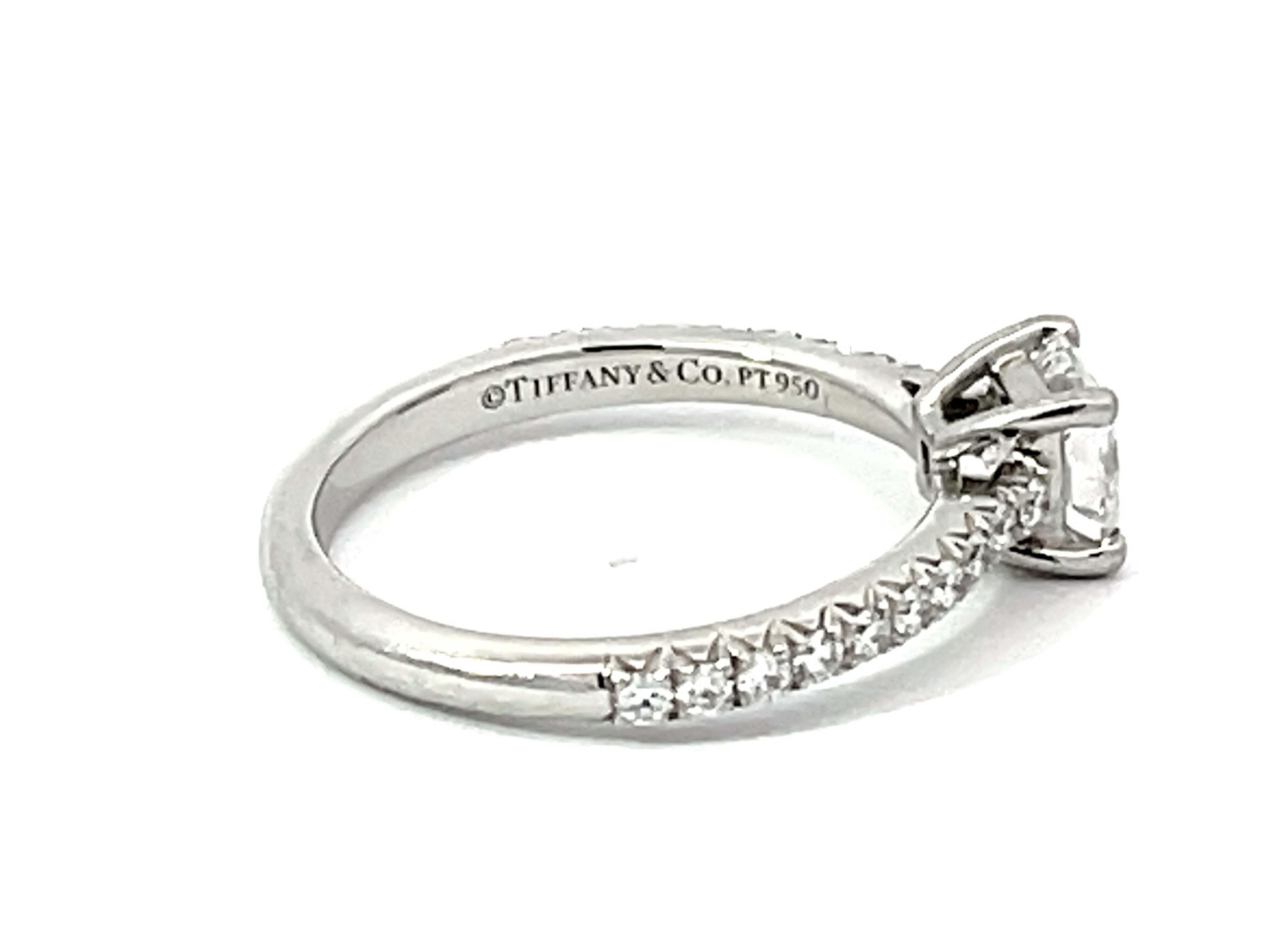 Modern Tiffany & Co. Novo Princess Cut Engagement Ring in Platinum, G VVS1 0.51 Ct For Sale