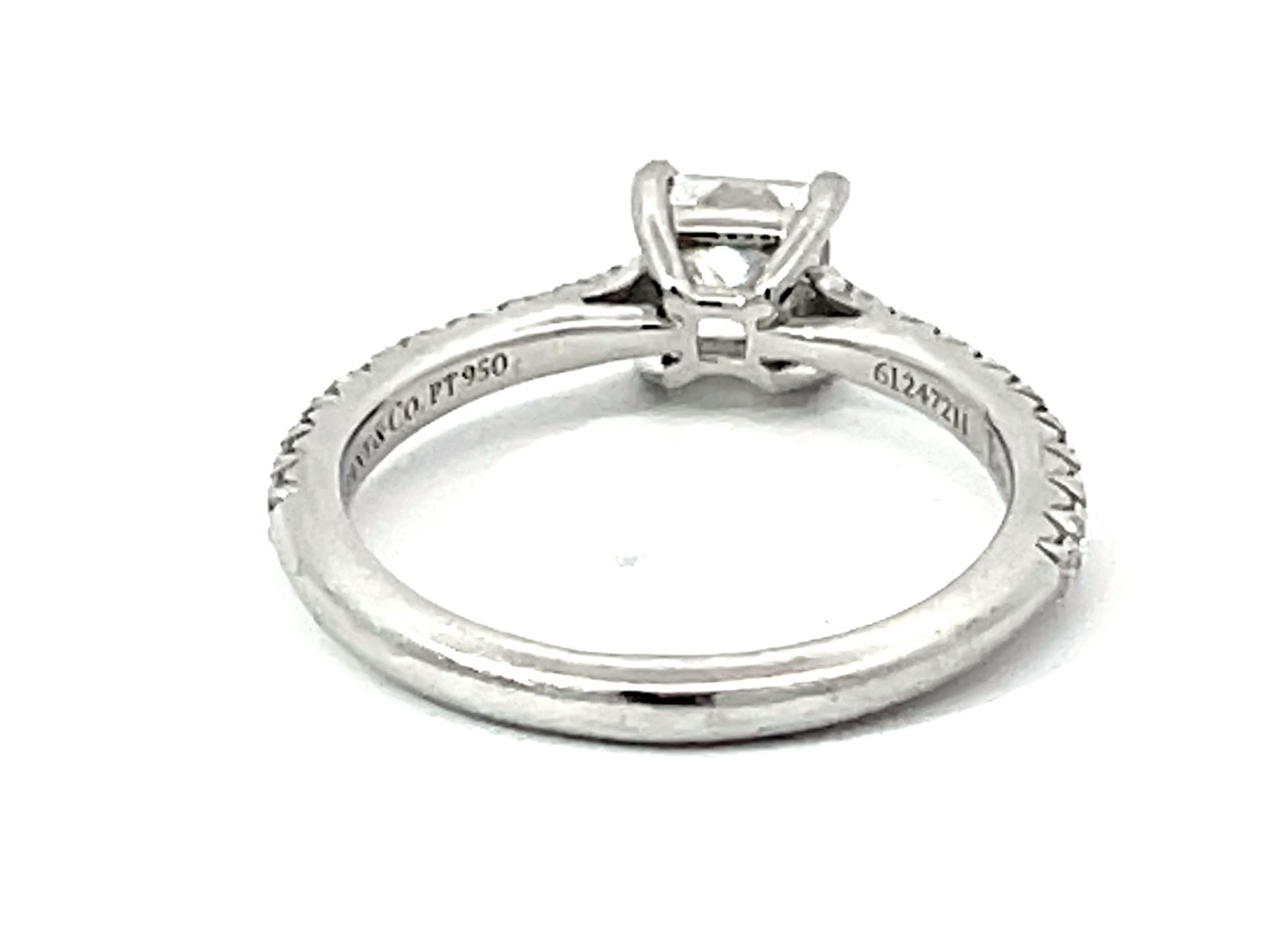 Women's Tiffany & Co. Novo Princess Cut Engagement Ring in Platinum, G VVS1 0.51 Ct For Sale