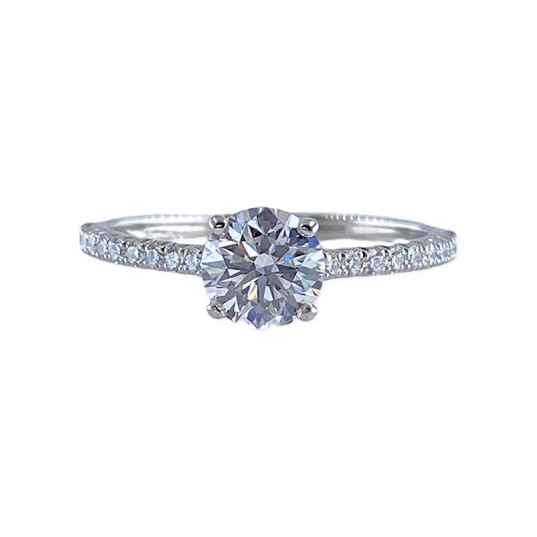 Tiffany & Co. Verlobungsring aus Platin mit rundem Novo-Diamant 1,10 Tcw 5