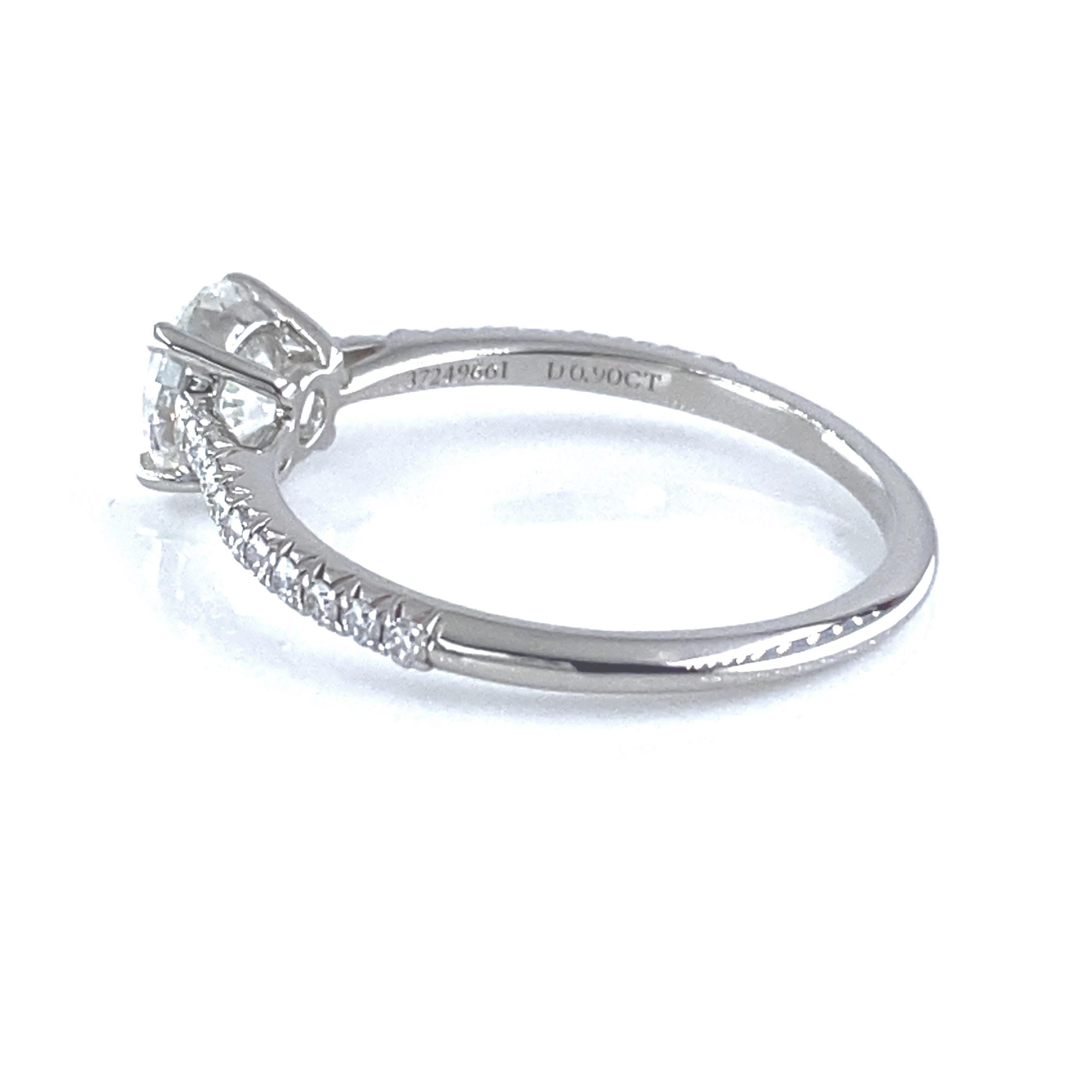 Tiffany & Co. Verlobungsring aus Platin mit rundem Novo-Diamant 1,10 Tcw 10