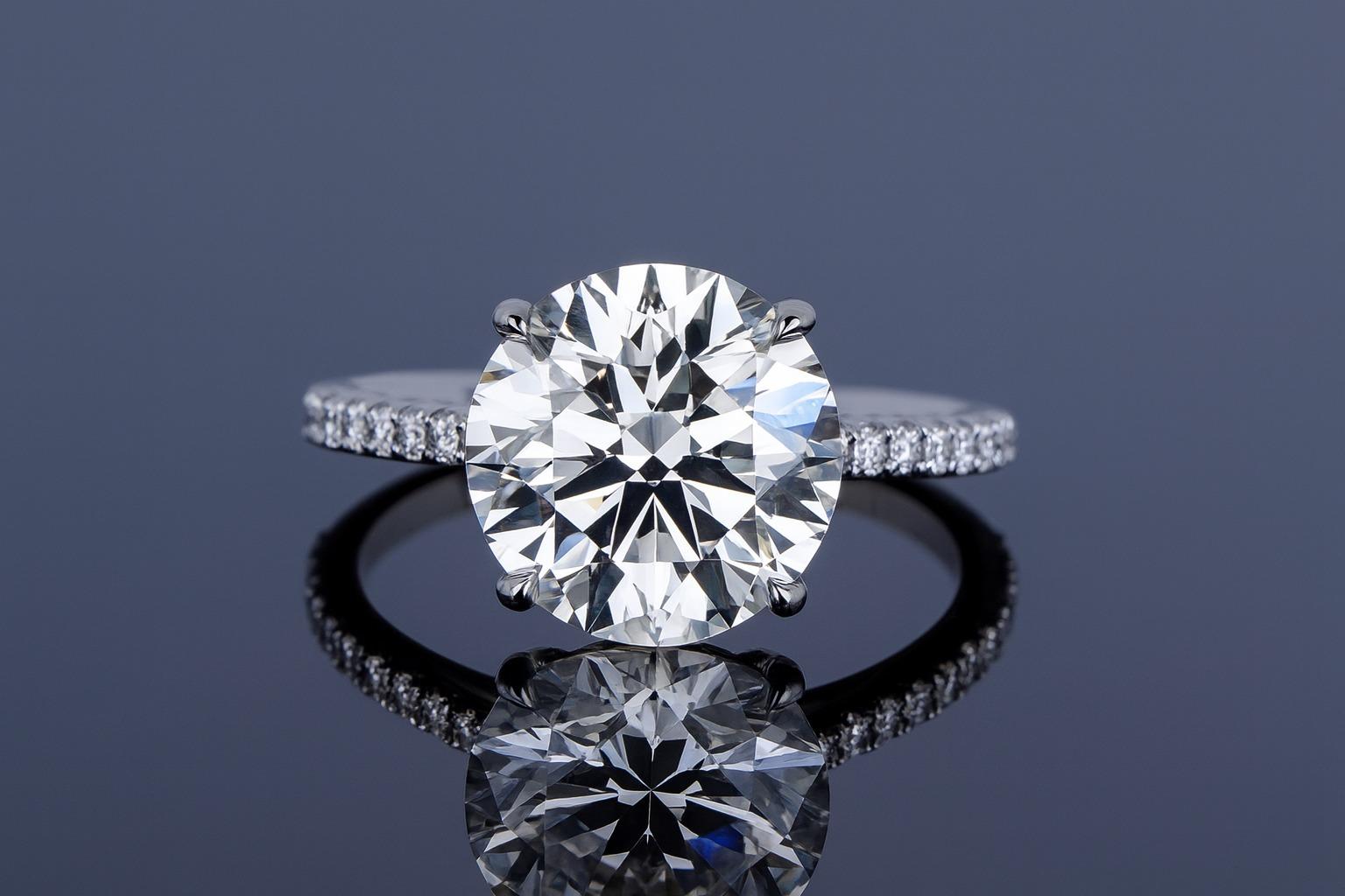 Round Cut Tiffany & Co. Novo Round Diamond Platinum Engagement Ring For Sale