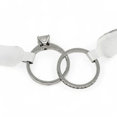Tiffany & Co. NOVO Square Cushion Diamond Engagement Ring Set Platinum 0.90Ctw