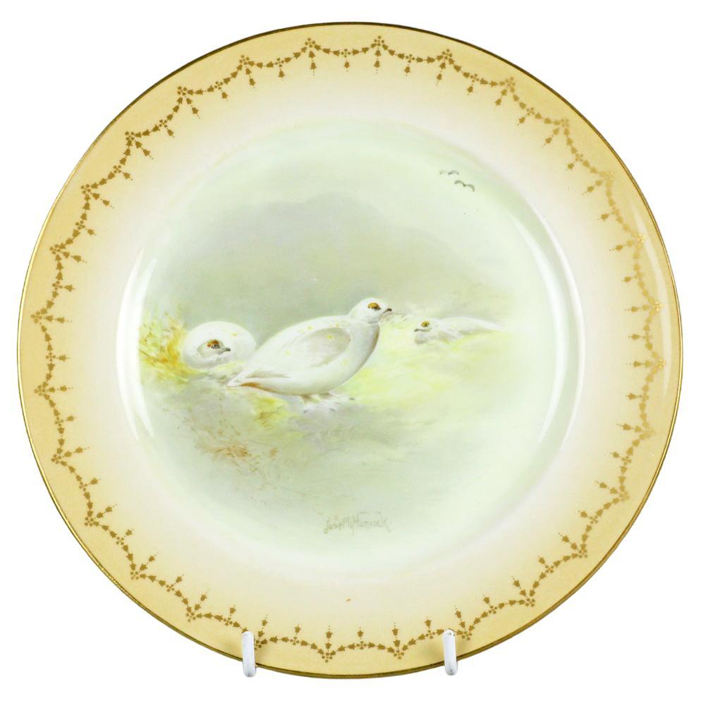 Assiette en porcelaine peinte Royal Doulton Ptarmigan de Joseph Hancock pour Tiffany & Co NY