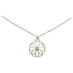 Tiffany & Co. Octagonal Openwork Flower Diamond 18k Gold Necklace