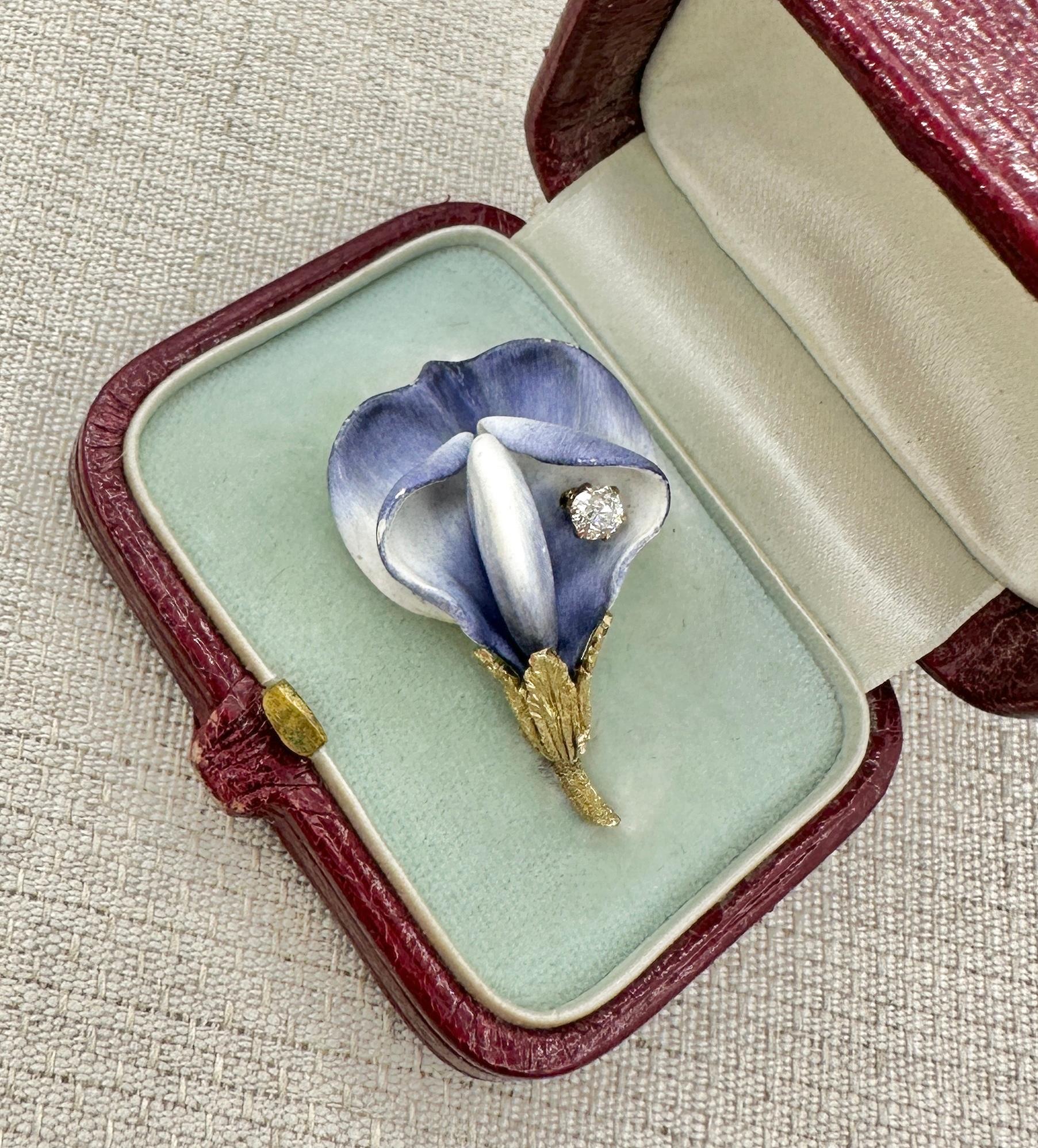 tiffany orchid brooch