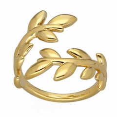 Tiffany & Co. Olive Leaf Bypass Ring Paloma Picasso 18K 750 Yellow Gold