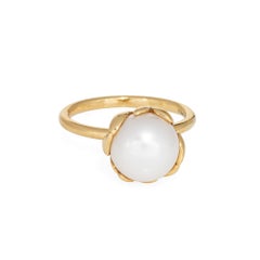 Tiffany & Co Olive Leaf Pearl Ring Estate Sz 6 18k Yellow Gold Paloma Picasso