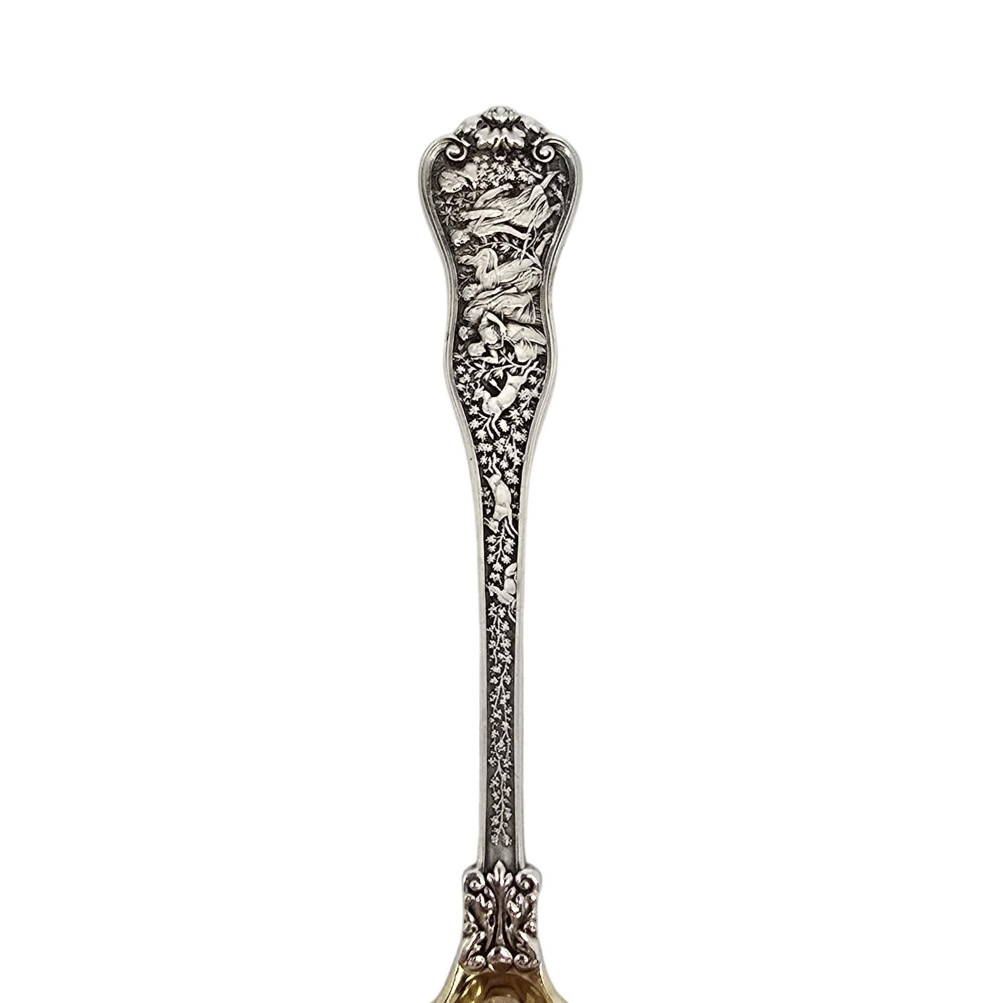 Women's or Men's Tiffany & Co Olympian Sterling Silver Gold Wash Bowl Ice Cream Spoon Mono #20366