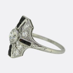 Tiffany & Co. Onyx and Diamond Ring