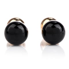 Tiffany & Co. Onyx Bead 14 Karat Yellow Gold Men’s Tuxedo Cufflink Stud Set