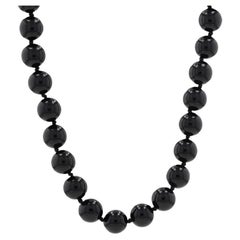 Tiffany & Co. Onyx Knotted Strand Necklace 21" - Sterling Silver 925