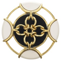 Tiffany & Co. Pendentif broche en or pristin Onyx