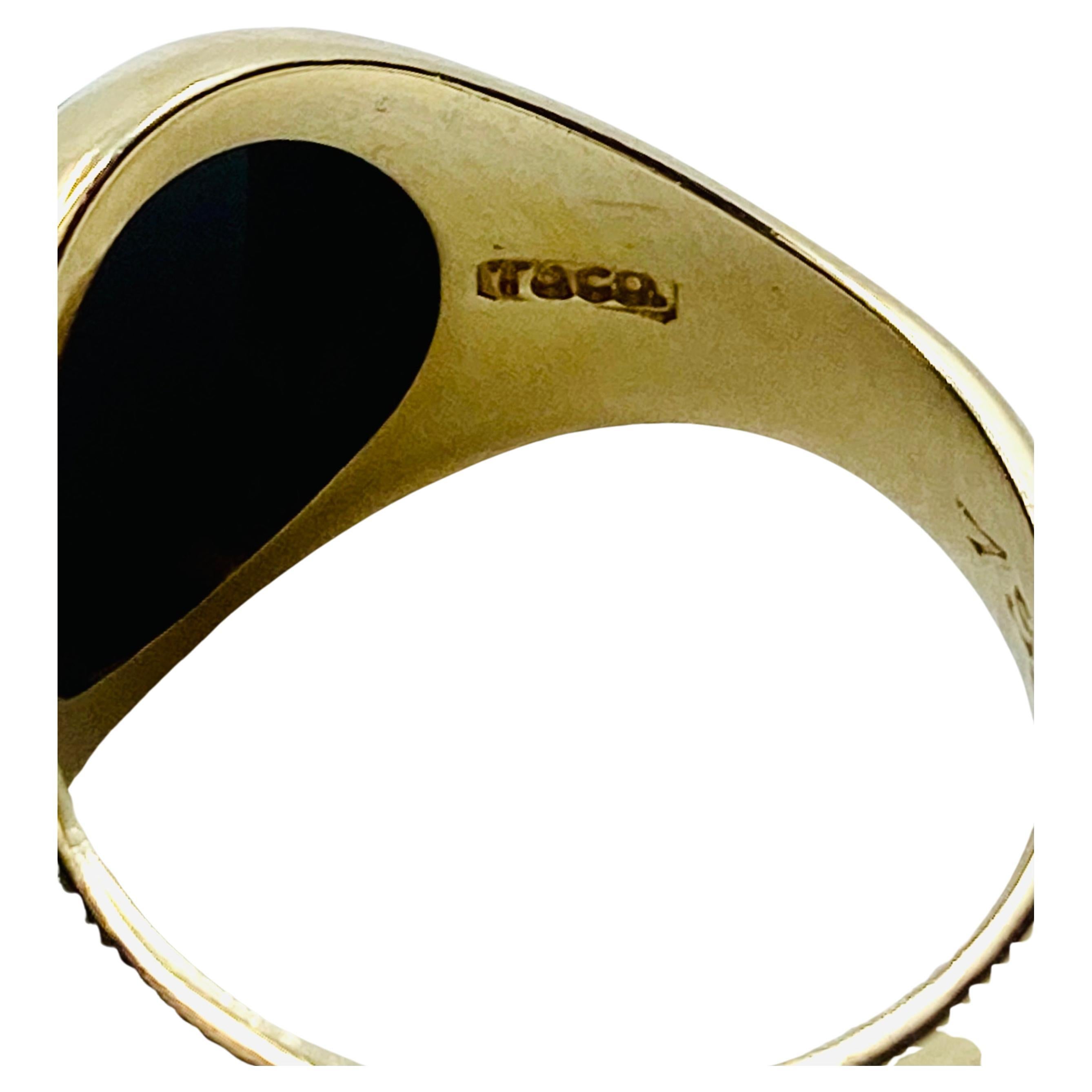 Tiffany & Co. Onyx Vintage Gold Signet Ring For Sale 2