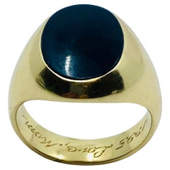 Tiffany & Co. Onyx Vintage Gold Signet Ring