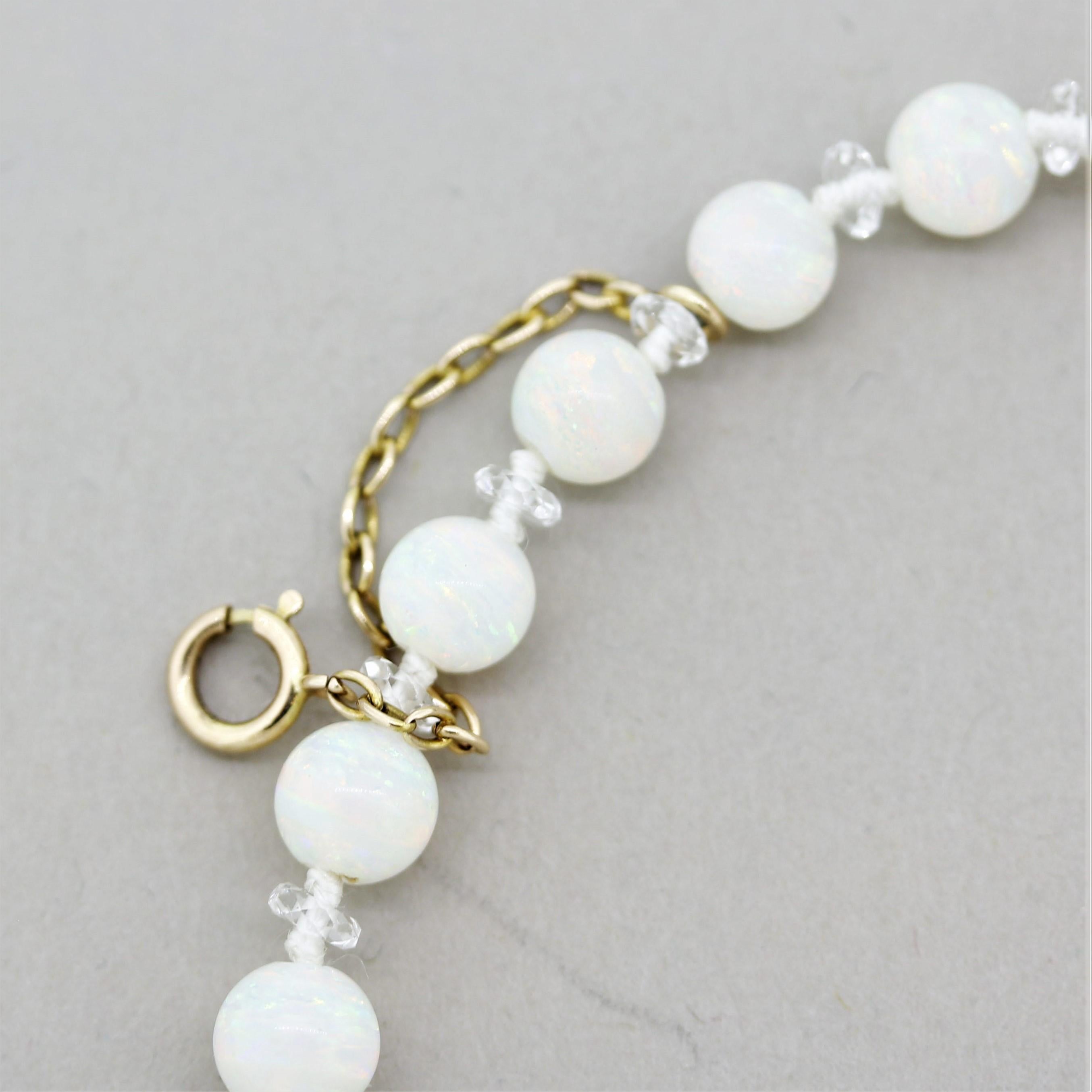 Tiffany & Co. Halskette aus Gold mit Opalperlen, Diamanten und Kristallen 1
