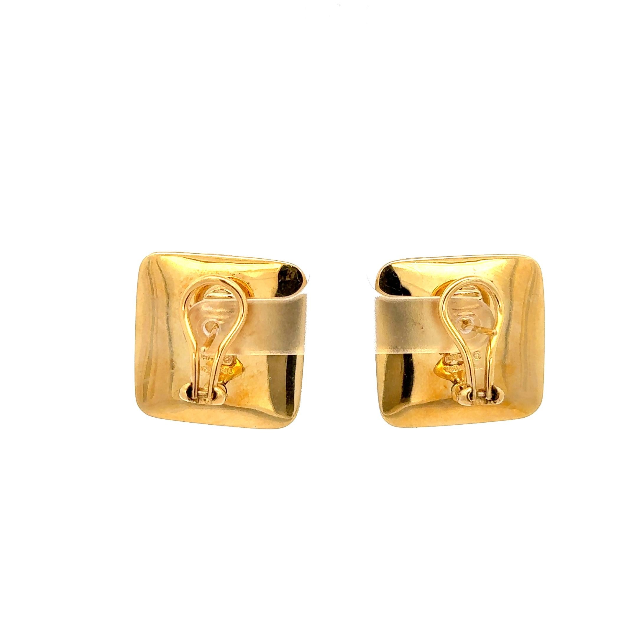 Tiffany & Co. Opal & Onyx Inlay Earrings 18K Yellow Gold For Sale 1