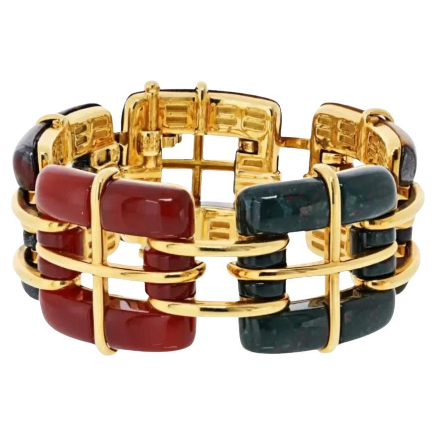 Tiffany & Co. Opaque Stone and 18k Yellow Gold Bracelet