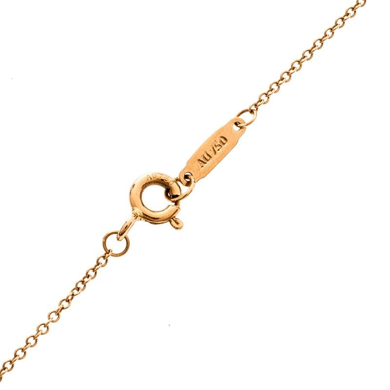 Tiffany & Co. Open Circle Diamond 18k Rose Gold Pendant Necklace In Good Condition In Dubai, Al Qouz 2