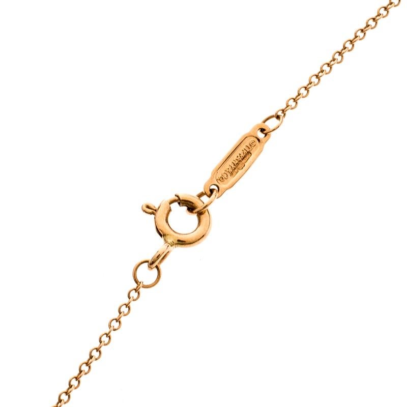 Women's Tiffany & Co. Open Circle Diamond 18k Rose Gold Pendant Necklace