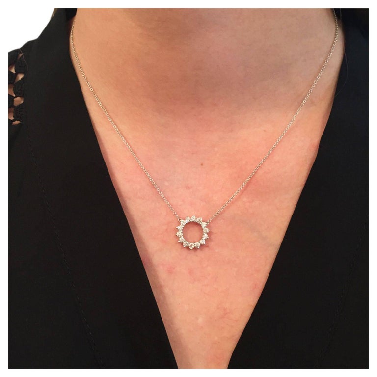 Tiffany and Co. Open Circle Diamond Pendant in Platinum 0.47 Carat For