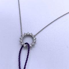 Tiffany & Co. Open Circle Pendant Necklace Platinum PT950 Diamond
