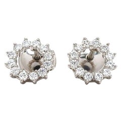 Tiffany & Co. Open Circle Platinum Diamond Earrings