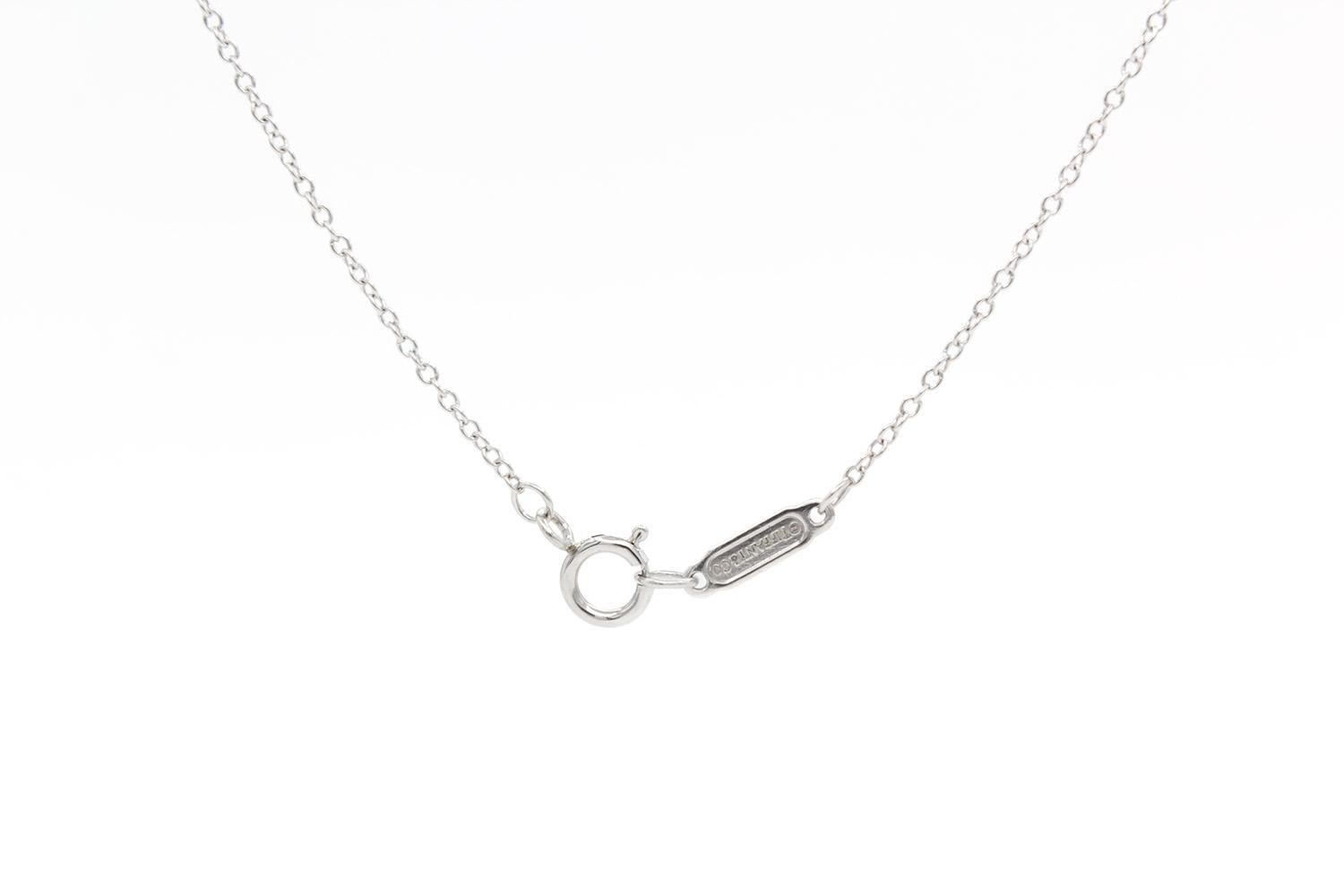 Tiffany & Co. Open Circle Platinum & Diamond Medium Pendant Necklace In Excellent Condition In Tustin, CA