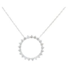 Tiffany & Co. Open Circle Platinum & Diamond Medium Pendant Necklace