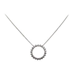 Tiffany & Co. Open Circle Diamond Pendant Necklace