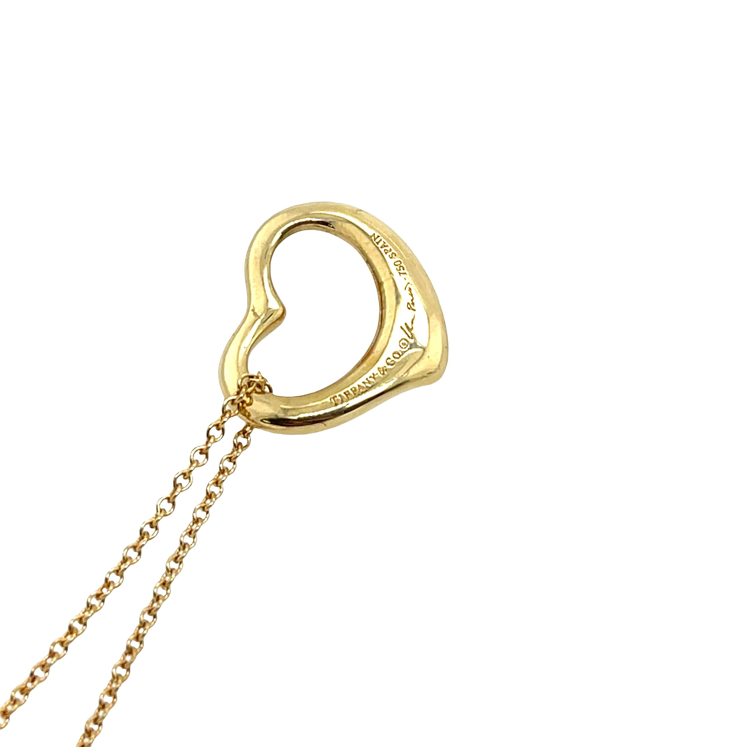 Tiffany & Co. Collar de Diamantes Corazón Abierto en Oro Amarillo de 18 ct en Excelente estado para la venta en London, GB