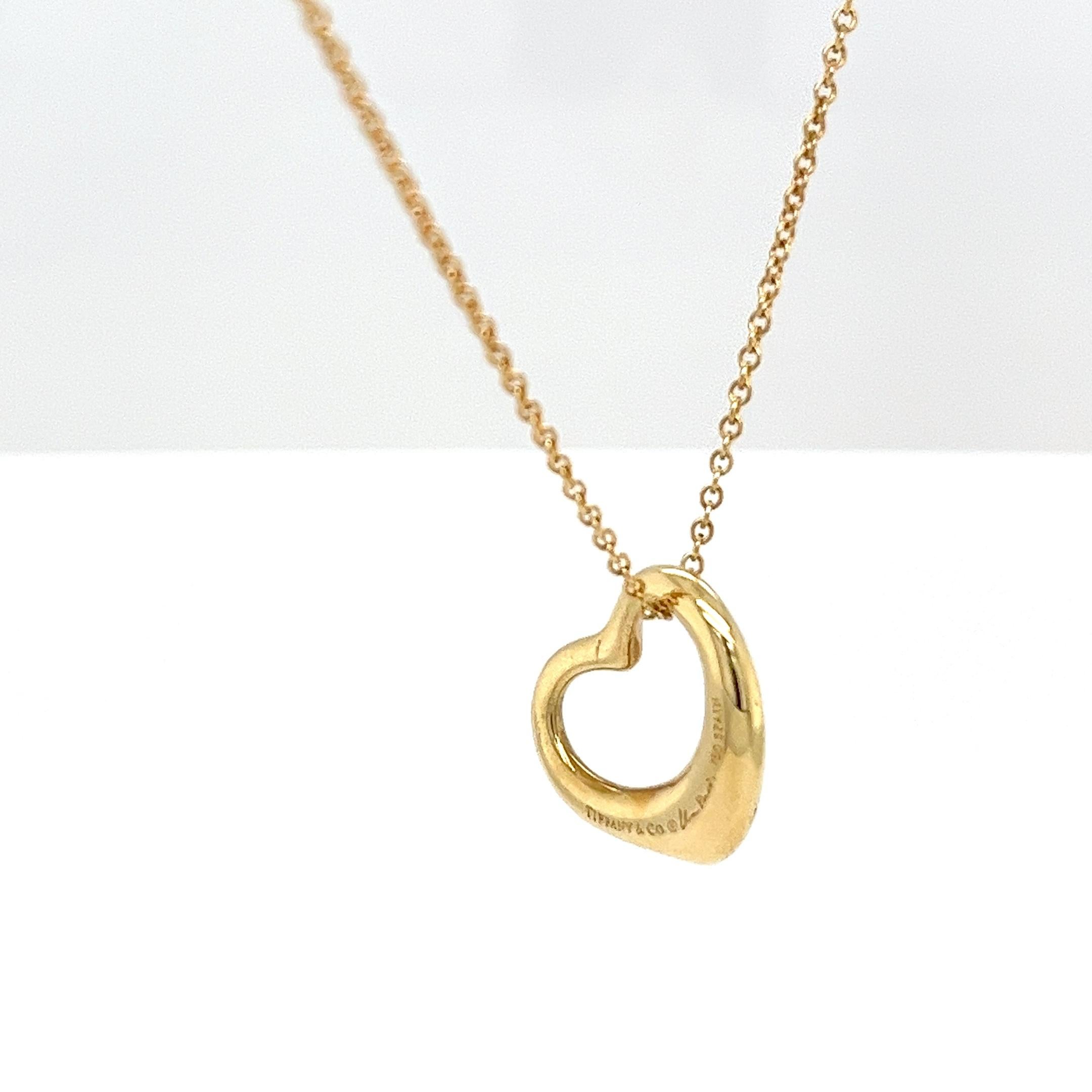 Tiffany & Co. Collar de Diamantes Corazón Abierto en Oro Amarillo de 18 ct en venta 1