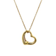 Tiffany & Co. Open Heart Diamond Necklace in 18ct Yellow Gold