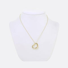 Tiffany & Co. Open Heart Diamond Pendant Necklace