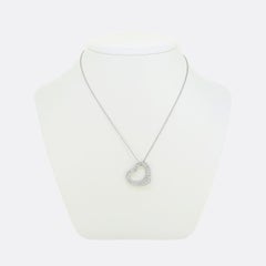 Tiffany & Co. Open Heart Diamond Pendant Necklace