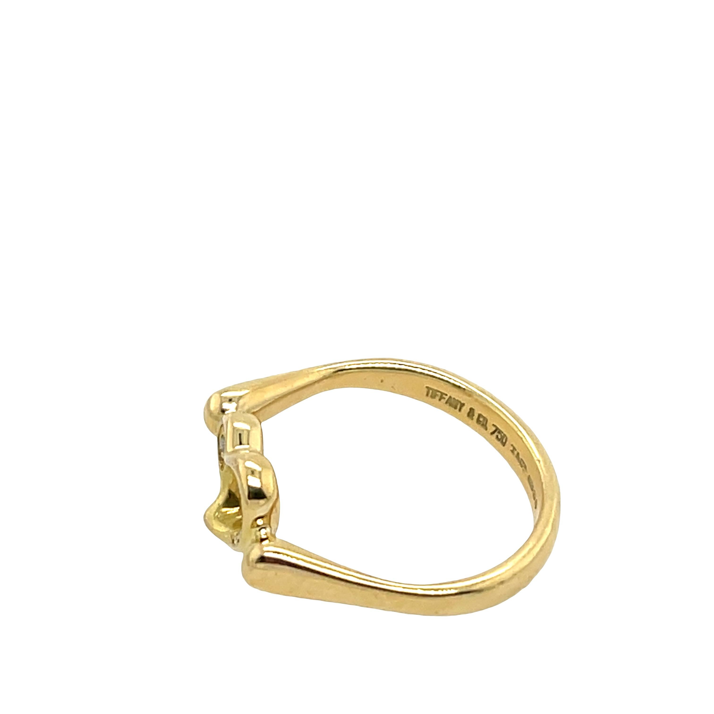 De las mujeres Tiffany & Co. Open Heart Diamond Ring in 18ct Yellow Gold en venta