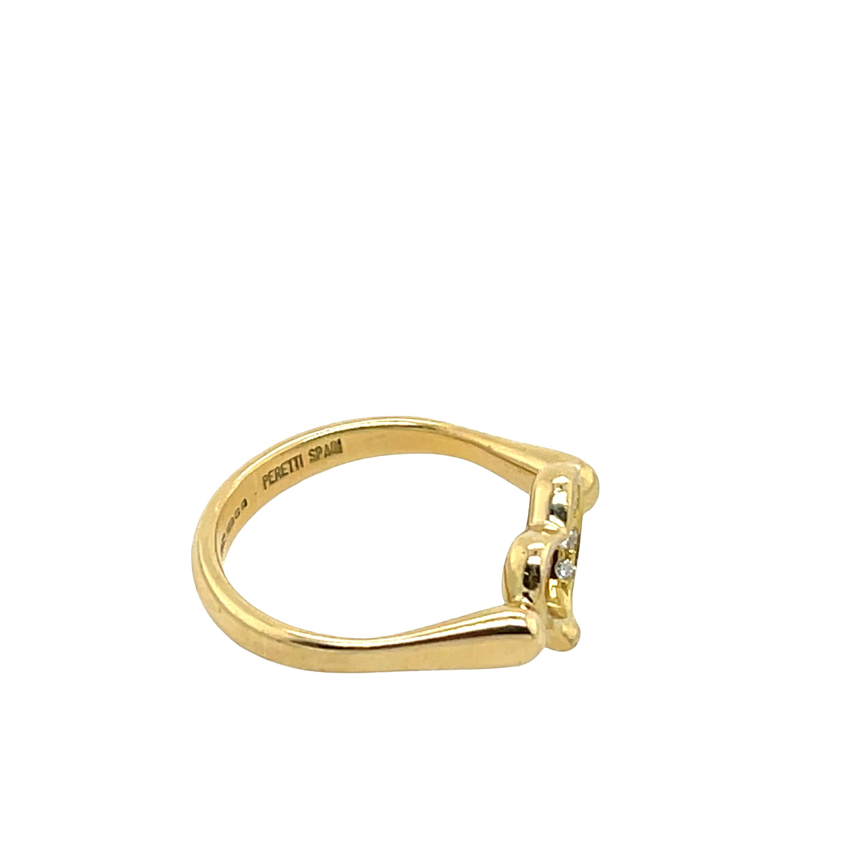 Tiffany & Co. Open Heart Diamond Ring in 18ct Yellow Gold en venta 1