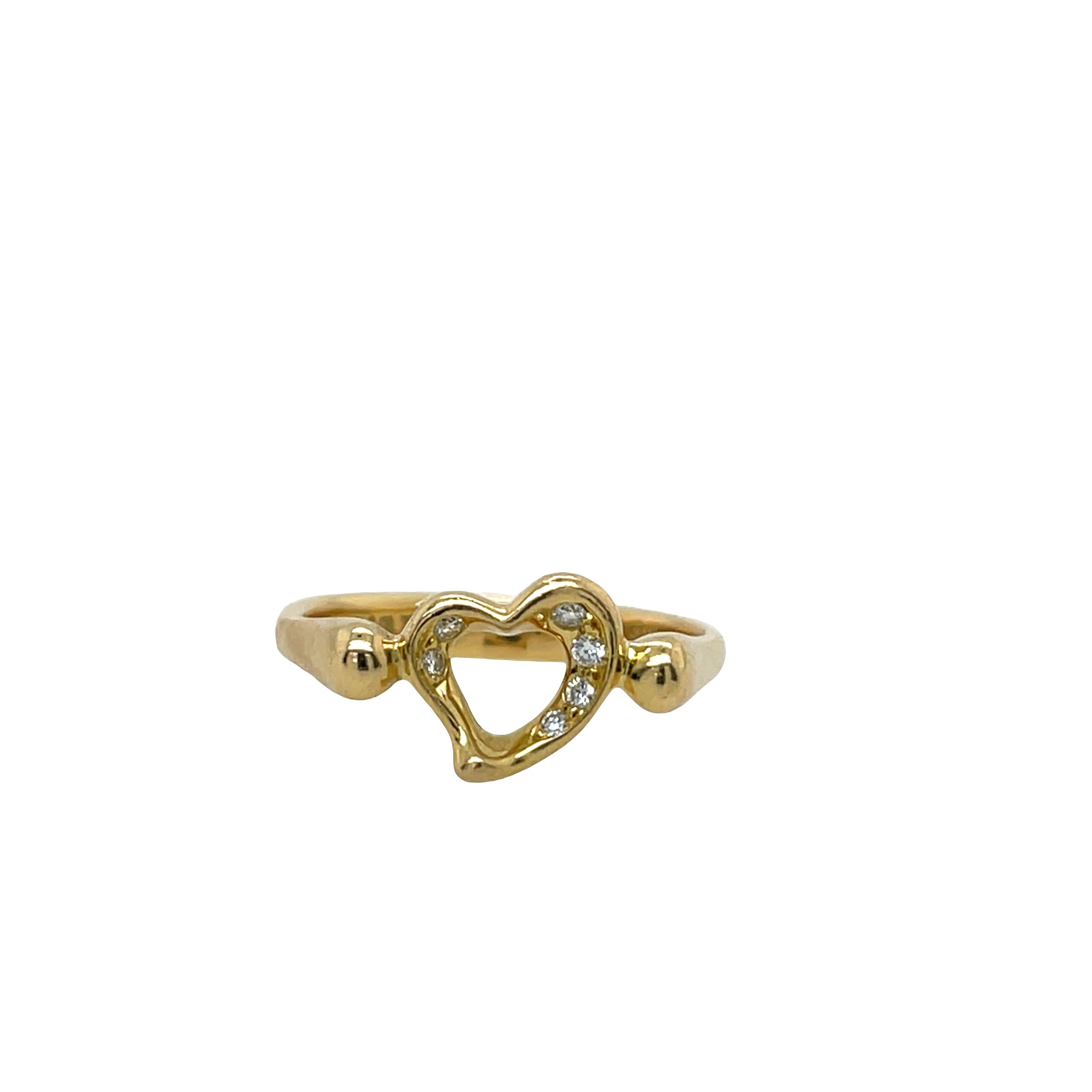 Tiffany & Co. Open Heart Diamond Ring in 18ct Yellow Gold en venta 2