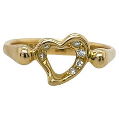 Tiffany & Co. Open Heart Diamond Ring in 18ct Yellow Gold