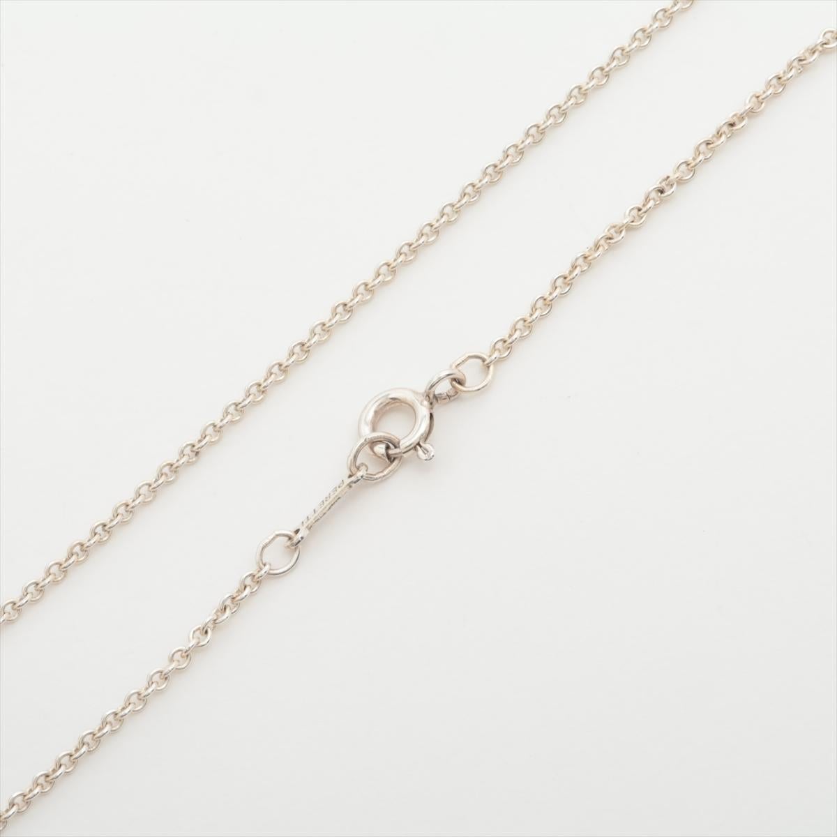 Tiffany & Co. Open Heart Elsa Peretti Necklace Silver For Sale 1