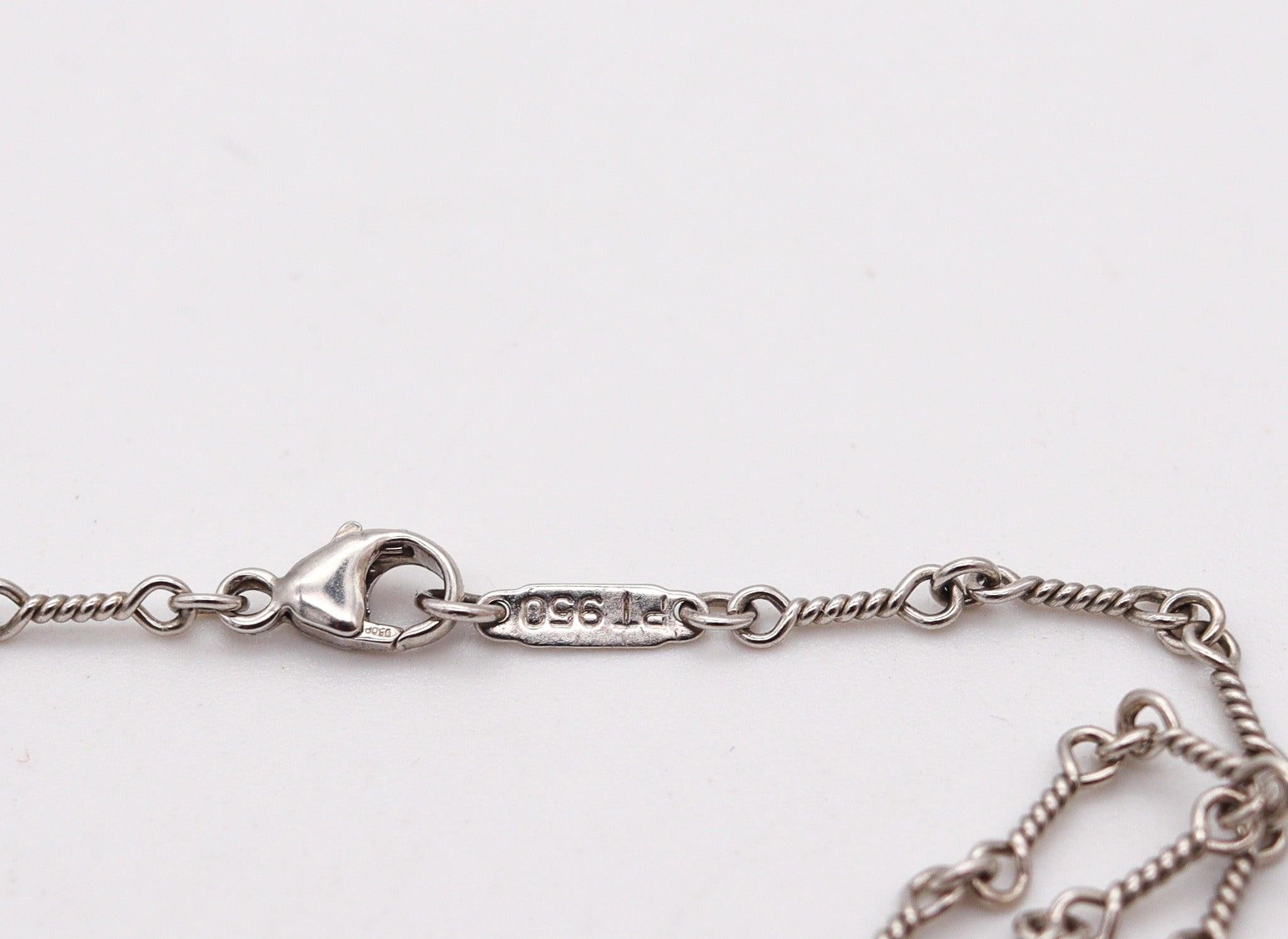 TIFFANY & CO. Collana a cuore aperto in platino con diamanti VS e perle in vendita 1