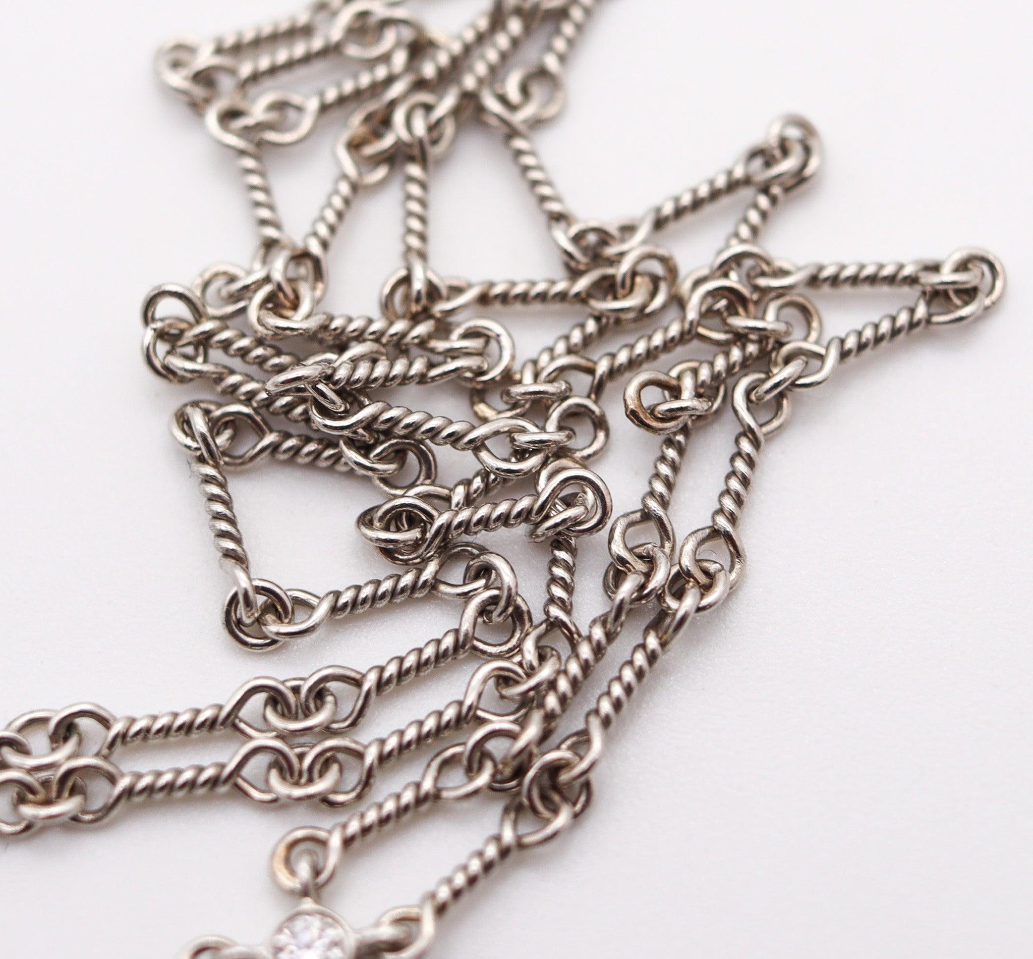 TIFFANY & CO. Collana a cuore aperto in platino con diamanti VS e perle in vendita 3