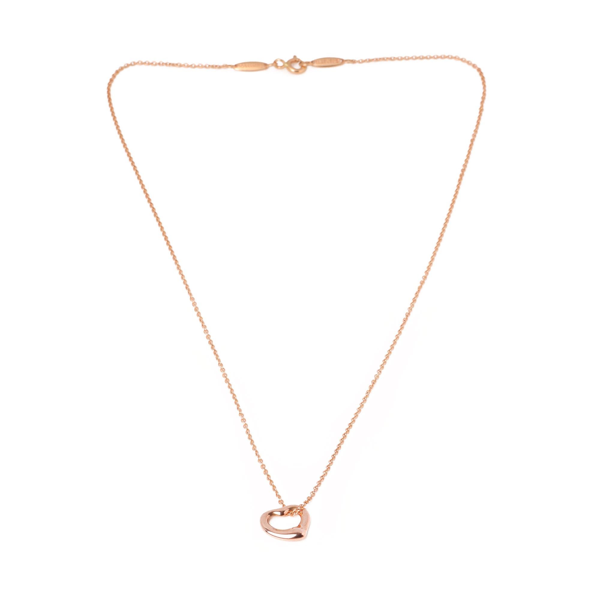 tiffany rose gold heart necklace