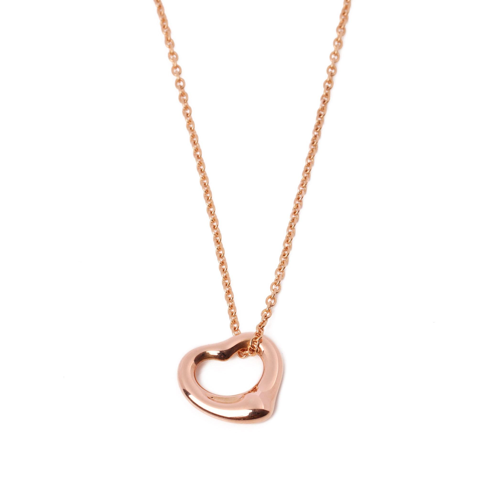Tiffany & Co. Open Heart Necklace In Excellent Condition In Bishop's Stortford, Hertfordshire